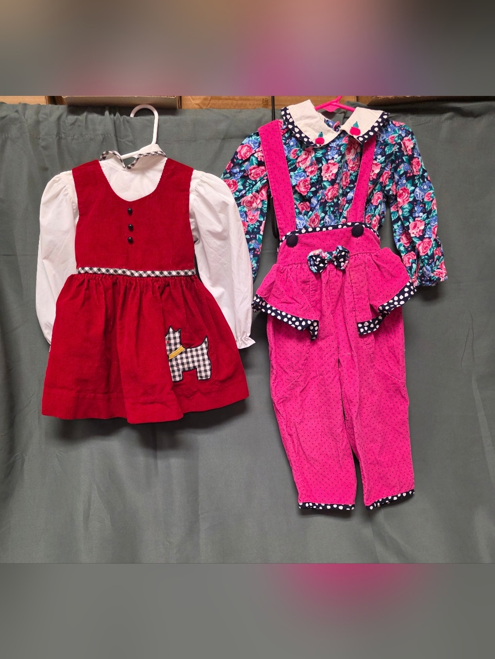 Set of 2 Little Girl's Outfits including a Dress & Overalls; Size 3